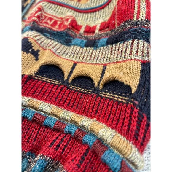 :Emaroo Australia Pure Wool XL Coogi-Style Outback Landmarks 3D Knit Cardigan - Picture 11 of 12